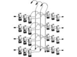In And Outdoormatch Appendiabiti Beryl - Appendiabiti Per Pantaloni - Argento - Robusto Appendiabiti - Set Di 3 Appendini Multipli In Metallo - Per 4 Paia Di Pantaloni - Con 8 Clip Regolabili