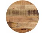 Piano Del Tavolo Ø 40X2,5 Cm Rotondo Legno Di Mango Massiccio Grezzo