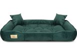 Lettino Per Cani, Box, 115X95 Cm, Velluto Verde Scuro