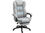 Sedia Da Ufficio Vinsetto Con Funzione Massaggio, Sedia Da Scrivania Ergonomica Con Funzione Reclinabile E Girevole, Regolabile In Altezza, Poggiapiedi, Telecomando, Grigio Chiaro