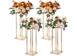 Set Di 4 Sgabelli Per Fiori Quadrati 20X20X80Cm Portafiori In Ferro Tavolino Moderno Colonna Fiori In Metallo Laminato Sgabello Per Piante Portafiori In Metallo Per La Decorazione Di Bar Hotel Caffè