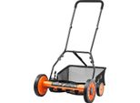 Tosaerba A Cilindro Vevor Con Larghezza Di Taglio Di 450 Mm, Altezza Di Taglio Da 35 A 62 Mm, Tosaerba Manuale Con 5 Lame E Sacco Per L'erba, Ideale Per Prati Verdi, Vialetti, Patii