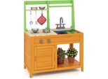 Costway Cucina Di Fango Per Bambini All'aperto, Cucina Per Bambini Con Accessori, Fornelli Realistici, Rubinetto, Lavello E Forno, Cucina Da Gioco, Cucina Da Giardino Per Bambini 3+
