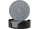 Inf Nuovi Sottobicchieri Rotondi In Silicone A Spirale Da 10 Cm, Set Da 8 Pezzi Grigio Chiaro