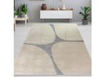 Tappeto A Pelo Morbido Per Il Soggiorno Moderno In Grigio Beige A Pelo Alto - Facile Da Pulire E Accogliente Misure - 160 X 230 Cm
