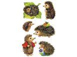 Avery Zweckform® 4306 Z-Design 4306, Adesivi Per Bambini, Riccio, 3 Fogli/18 Adesivi