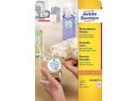 Avery Zweckform® L6024REV-25 Etichette In Formati Speciali, 63,5 X 42,3 Mm, 25 Fogli/450 Etichette, Bianco
