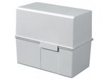 Han 975-11 Scatola Schedario Din A5 Orizzontale, Max 500 Schede Con Cerniera In Acciaio, Grigio Chiaro