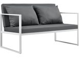 Panchina Da Giardino 70 X 114 X 60 Cm Panca Da Giardino Panca Da Parco Panca Da Salotto Ferro Da Stiro Bianco / Grigio Chiaro
