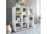 Finebuy Libreria Con Molti Scomparti Bianco Scaffale In Piedi In Legno Scaffale Indipendente Scaffale Per File Divisorio Per La Stanza Scaffale A Cubo Moderno Scaffale Aperto Per L'archiviazione