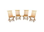 Vcm 4Er Set Gartenstuhl Teak Holz Behandelt Klappbar Holzstuhl Balkonstuhl MaßE B. 46X H. 89X T. 62 Cm