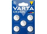10X Batteria Varta 49611 Professional Electronics CR2025 (6025), 5 Pezzi In Blister - Pile A Bottone Al Litio, 3 V