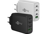 Goobay 65555 Caricabatterie Rapido Multiporta USB-C™ Pd Gan (100 W) Nero, Nero - 3X Porte USB-C™ (Power Delivery) E 1X Porta USB-A (Quick Charge)
