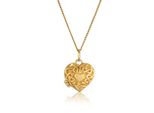Elli Halskette - Halskette Herz Ornament Amulett Medaillon 585 Gelb - Gr. unisize - in Gold - für Damen