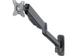 Goobay 70820 Supporto A Parete Per Monitor Singolo Basic Con Molla Meccanica, Nero - Per Monitor Da 17 A 32 Pollici (43 - 81 Cm), Max. 9 Kg, Per Montaggio A Parete