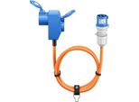 Goobay 76233 Cavo Adattatore Cee, Da Spina Cee A Innesto Cee A 90° E Innesto Per Contatto Di Terra, 5 M, 5 M, Arancione - Cavo Da Campeggio Per Aree Esterne, 16 A / 230 V