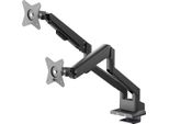Goobay 70814 Pro Supporto Per Doppio Monitor Con Molla A Gas, Nero - Per Monitor Da 17 A 32 Pollici (43 - 81 Cm), Max. 9 Kg Per Monitor, Montaggio Facile Dei Bracci A Scatto