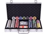Costway Set Da Poker Valigetta Da Poker 300 Fiches Laser Valigetta In Alluminio Con Set Completo Argento