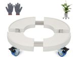 Tolletour Carrello Per Piante Rotonde Ø 38-52Cm Carrello Per Fiori Regolabile Tavola Rotante Carrello Per Piante Da Esterno A 360° Ruote Fino A 300 Kg Per Il Giardino Di Casa Vaso Di Fiori