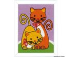 Modello Fuori Produzione Vervaco Confezione Da Ricamo "Gatti Che Giocano"", Disegno Da Ricamo Pre-Disegnato"