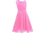 Ragazze Estate Vestito Dimensioni 104 Cm Chiffon Senza Maniche Partito Abito Lunghezza Ginocchio Matrimonio Ragazza Fiore Damigella D'onore