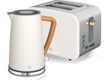 Swan STP2090WHTNEW Set Per La Prima Colazione, Senza Fili, 1,7L Tostapane A Fessura Larga 2 Bianco Nordico Bianco