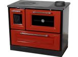 Kaminofen mit Backfach und Herdplatte 4012 Rot Holzofen 8 kW Holz Ofen Mehrfachbelegung Kamin Heizofen Küchenherd