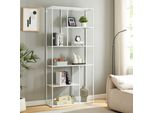 Scaffale A Muro 'Vehmaa' Con 7 Ripiani 90 X 30 X 188 Cm Bianco