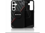Etui Amg Doppio Strato Rombi Magsafe Fare Samsung Galaxy S25 Czarno-Czerwony