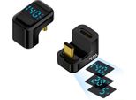 Inf Adattatore A U Type-C Femmina A Maschio 240W Con Display Digitale (2 Pezzi) Nero