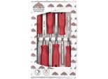 Stubai 3540 Set Di Scalpelli Set Di Scalpelli Con Manico In Plastica Rossa E Lama Extra Lunga, 6 Pezzi (6,10,14,18,22,26 Mm), Scalpelli Per La Lavorazione Precisa Del Legno Strumento Di Alta Qualità Per Falegnami Falegnami Fai Da Te