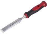 Scalpello Con Manico Rosso-Nero 2K, 25 Mm, Scalpello Professionale Stubai Per Una Lavorazione Precisa Del Legno, Scalpello Per Falegnami E Carpentieri