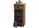 Cassettiera HWC-K84 Con Cestoni, Mobile Cassettiera, Legno 83X40X29Cm ~ Marrone Scuro, Cestoni Marrone Scuro