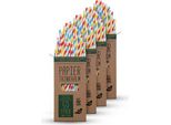 Cannucce Di Carta Sostenibili (500 Cannucce) In Carta Kraft "Colorata"" 20Cm - Cannucce Di Carta 100% Biodegradabili, Stabili E Resistenti Alla Rottura"