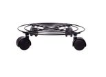 Carrello Rotondo In Metallo Per Piante, Carrello Per Fiori Con Ø 27 Cm, Carrello Da Trasporto Per Interni, Ausilio Per Il Trasporto Di Piante Con Portata Massima Fino A 100 Kg, Carrello Con 4 Ruote In Nero