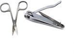 Forbici Per Unghie E Tagliaunghie - Robuste - Tagliaunghie - Taglio - Set Combinato Di 2 - Acciaio Inossidabile 2X