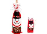 Portabottiglie - Borsa Portabottiglie - Natale - Babbo Natale - Albero Di Natale - Natale - Natale - Pupazzo Di Neve