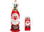 Portabottiglie - Borsa Portabottiglie - Natale - Babbo Natale - Albero Di Natale - Natale - Natale - Babbo Natale Rosso