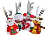 Portaposate - Natale - Babbo Natale - Albero Di Natale - Natale - Natale - Set Di 4 - Cuore Di Babbo Natale/Snowman E Albero/Renna