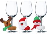 Portabicchieri - Portabottiglie - Natale - Babbo Natale - Albero Di Natale - Natale - Xmas - 3 Pezzi - Renna/Santa Claus/Snowman