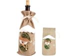 Portabottiglie - Borsa Portabottiglie - Natale - Babbo Natale - Albero Di Natale - Natale - Xmas - Beige