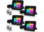 Jopassy 20W Rgb Proiettore Con Telecomando Faretto Led Rgb Faretto Led Rgb Per Esterni IP66 Impermeabile 4 Pezzi
