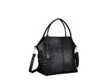 Schultertasche "Basilico", Damen, Gr. B/H/T: 35Cm X 31Cm X 20Cm Onesize, Schwarz, Polyurethan (Pu), Collezione Alessandro, Taschen Schultertasche, Mit Viel Platz Und Langem Gurt