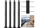 Confezione Da 4 Pali Per Ringhiera A Cavo - 914X25,4X50,8 Mm - 4JZLGZXHS914UUOI6001V0 - Pali Per Ringhiera Per Sistemi A Cavo