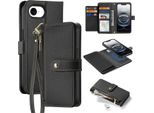 Dux Ducis Lava Custodia In Pelle Per Iphone 16E Con Portafoglio Magnetico Staccabile - Nero