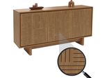 Credenza HWC-O35, Credenza Alta, 3 Ante, Melamina 86X160X40Cm ~ Olmo Naturale