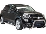 Barra Di Protezione Paraurti Anteriore Per Fiat 500X 2014-2018 ø76Mm Acciaio Protezione Argento