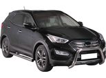 Barra Di Protezione Paraurti Anteriore Per Hyundai Santa Fe 2012-2015 ø76Mm Acciaio Argento