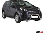 Barra Di Protezione Paraurti Anteriore Per Kia Sportage 2016-2018 ø76Mm Acciaio Protezione Argento