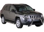 Barra Di Protezione Paraurti Anteriore Per Jeep Compass 2011-2016 ø76Mm Acciaio Protezione Argento